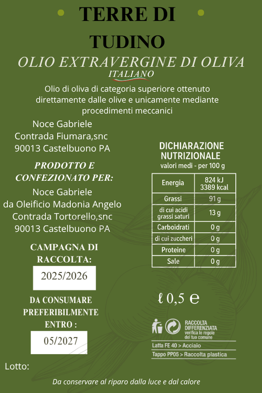 Olio Extravergine di Oliva - 500 ml